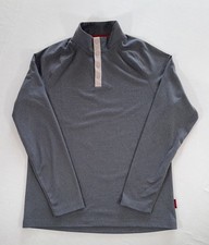 Swannies Men  s Gray Quarter Zip Button Pullover Sz Medium Performance, Casual