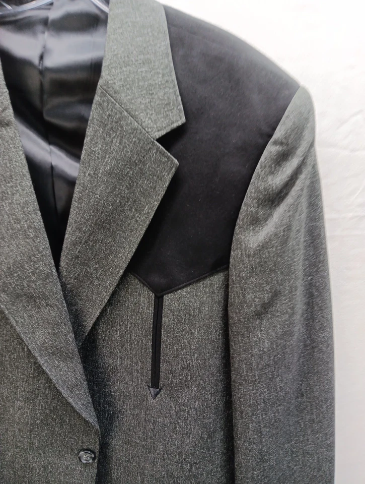 Circle S Boise Heather Gray Western Suit Jacket Men's 48 Long - Image 2 of 4