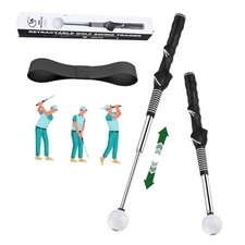 Retractable Golf Swing Trainer - Golf Swing Training Aid with Arm Band,Golf