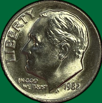 1982 No Mintmark Strong Roosevelt Dime Gem Brilliant Uncirculated BU Coin #48189