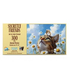 Secretly Friends 300pc 18x24" Cats Puzzle by John Stewart
