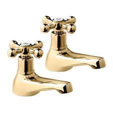 Deva TUD02/501 Tudor Traditional Gold Bathroom Bath Taps (pair)