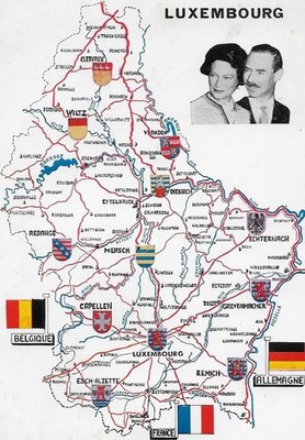 Luxemburg Karte Postkarte