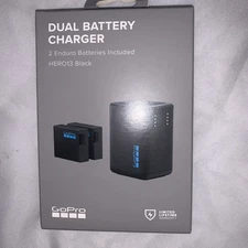 GoPro Dual Battery Charger + 2 Enduro Rechargeable Batteries HERO13 BLACK NEW
