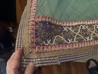 India net dupatta Heavy Embroidery work. Dark Green With Pearls, Gold, Black. — photo 6
