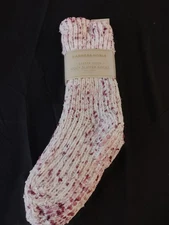 Barnes Noble Winter Cozy Sherpa Slipper Socks Pink White Size 9-11 New w Tags