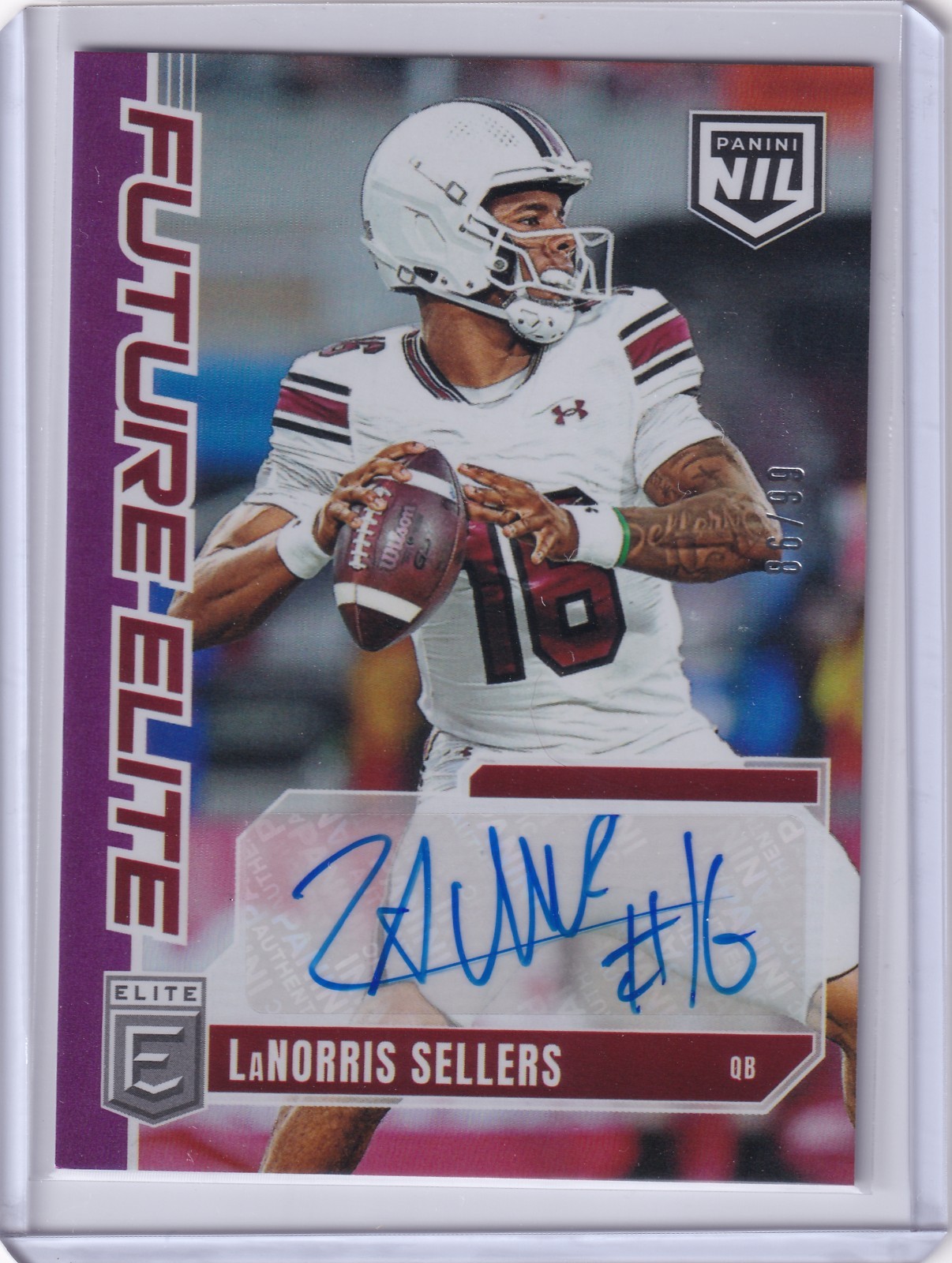 2025 Panini Donruss Elite LaNorris Sellers Auto /99 Future Elite NIL Gamecocks