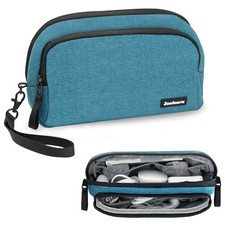 Zealearn Portable Electronics Organizer Travel Case, Double Layers M, Blue