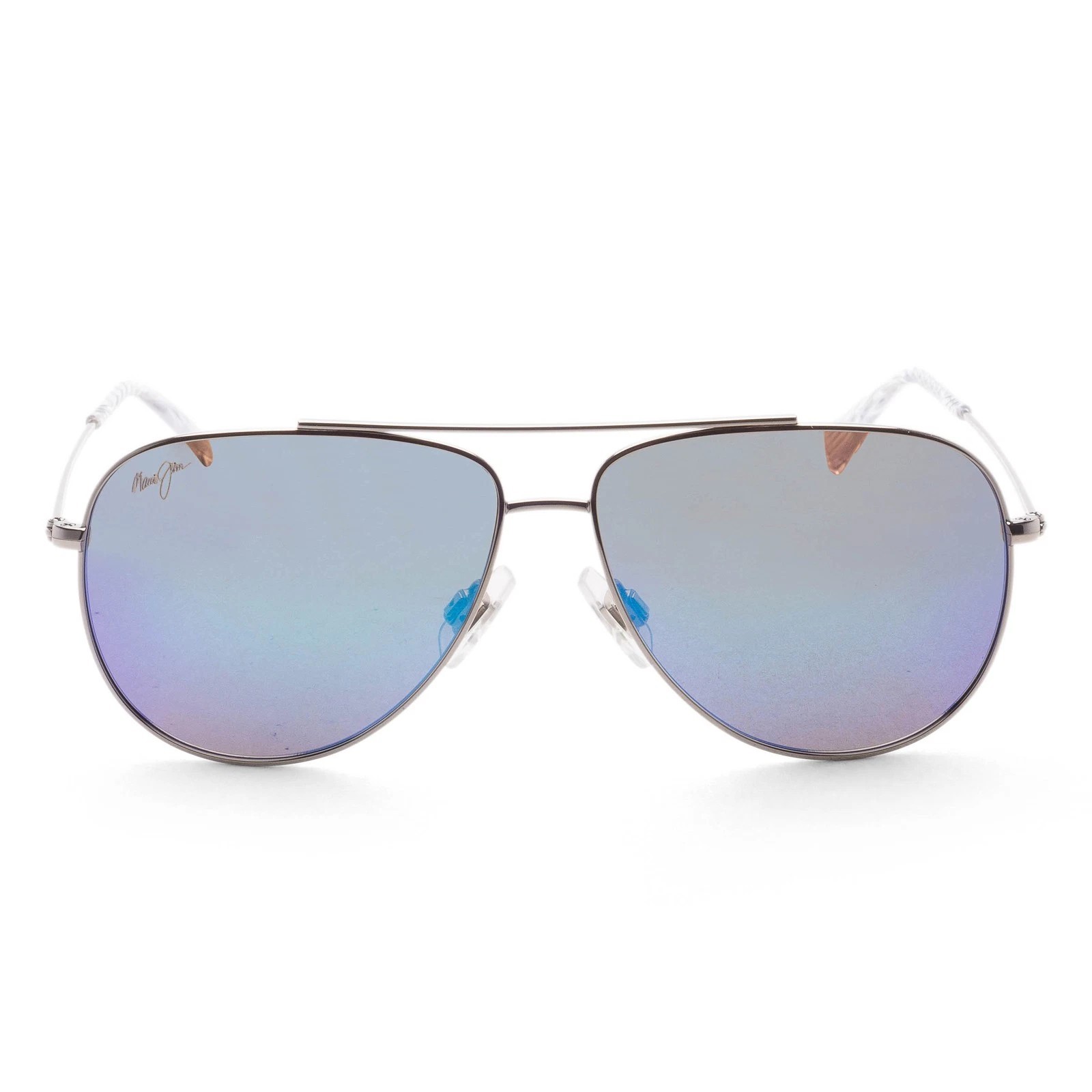 NEW Maui Jim Men's Hau Oli 56mm Silver Polarized Sunglasses MJ0589S-002