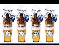 Busch Light Beer Dad Gift Set with Glass, Bottle Opener, & Pretzels! Set Of 4