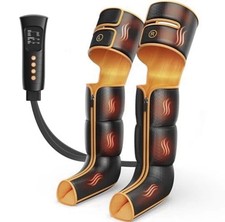 ITCPRL LEG MASSAGER WITH HEAT AND COMPRESSION FOOT CALF  THIGH MASSAGE - BLACK