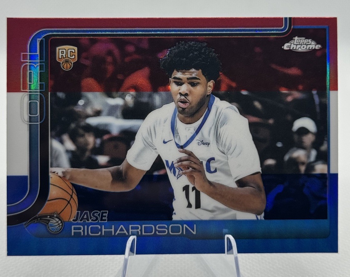 2025-26 Topps Chrome - Jase Richardson #275 Red White & Blue Refractor (RC)
