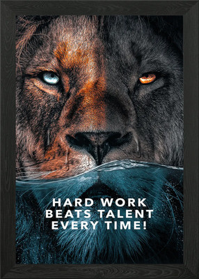Hard Work Beats Talent Gerahmtes Wandbild Poster Leinwanddruck Bild