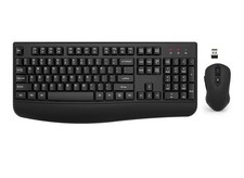 Wireless Keyboard and Mouse Combo, EDJO 2.4G Full-Size Mac OS Desktop/Laptop/ PC