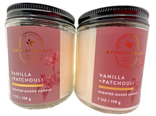 Bath  Body Works Aromatherapy Vanilla  Patchouli Single Wick 7 Oz Candle x2