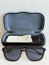 GUCCI GG1494S 002 Brown Havana Blue Unisex Large 57 mm Sunglasses