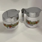 Vintage Gemco Spice Of Life Milk Glass Sugar And Creamer Set