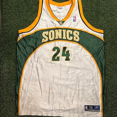 Vintage 90s Seattle Super Sonics Mens 56 3XL White NBA Reebok