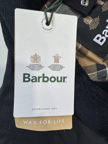 Chaqueta de Cera Barbour Ashby Algodón Bolsillos Granero Tartán Negra Talla M Nueva - Imagen 4 de 7