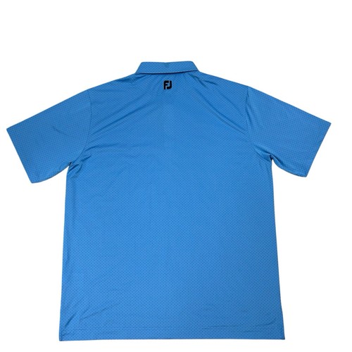 Footjoy Golf Polo Shirt Mens 2XL Blue Polka Dot Performance Stretch Pique - Picture 3 of 8