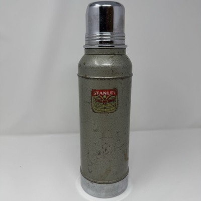 VTG 1940s Stanley Super Vac 1 Pt Stainless Thermos No Handle LF&C Double Stamped