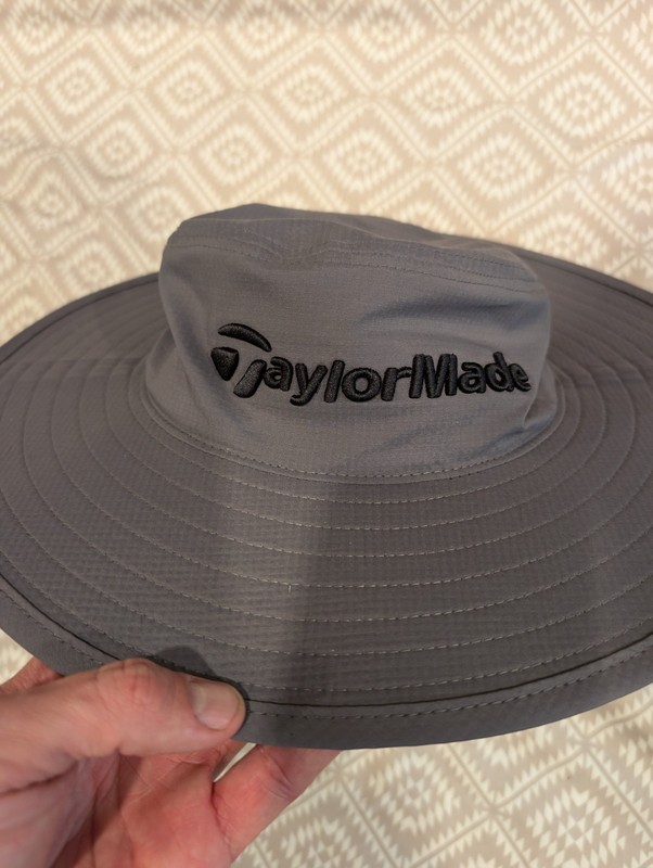 TaylorMade Golf Boonie Bucket Hat Gray Wide Brim Sun Hat