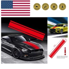 49"x 8.7" Car Hood Sticker Auto Racing Stripes Body Side Decal Hood Stripe De...