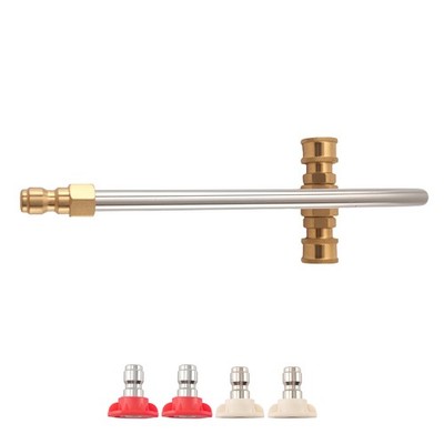 High Pressure Gutter Cleaning Tool 4000PSI 40° & 0° Nozzles for Pressure Washer
