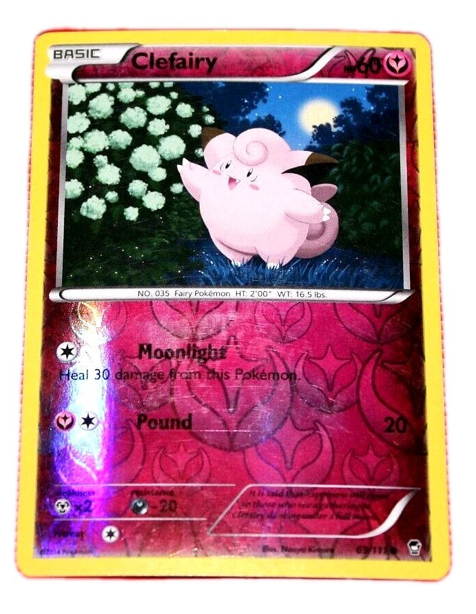 Clefairy HP60 2014 Reverse Holo Collectible Pokemon Card No. 69