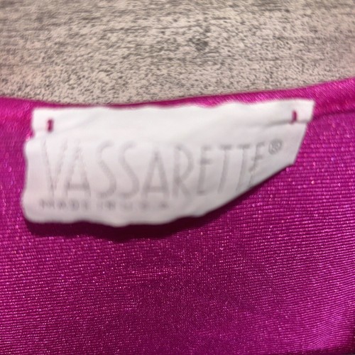 Camisón vintage vassarette satinado sedoso bordado fucsia talla S - Imagen 3 de 6