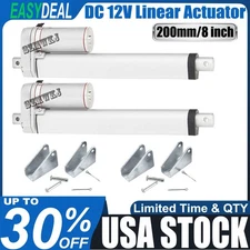 2PCS 200mm 8" Linear Actuators DC12V Electric Putter Motor 1500N Lift Heavy Duty