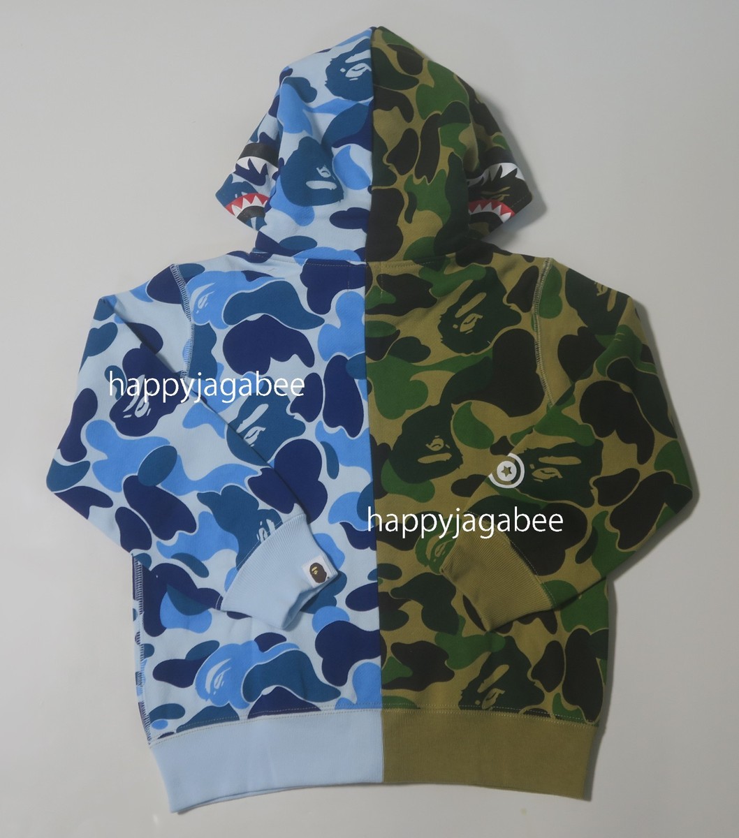 A BATHNIG APE BAPE KIDS 1ABC CAMO MULTI SHARK ZIP HOODIE