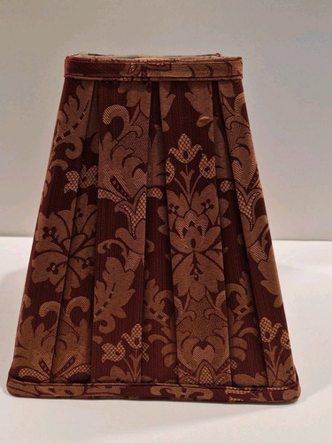 Vintage Brocade Fabric Damask Pattern Square Bell Uno Lamp Shade 10" x 11"