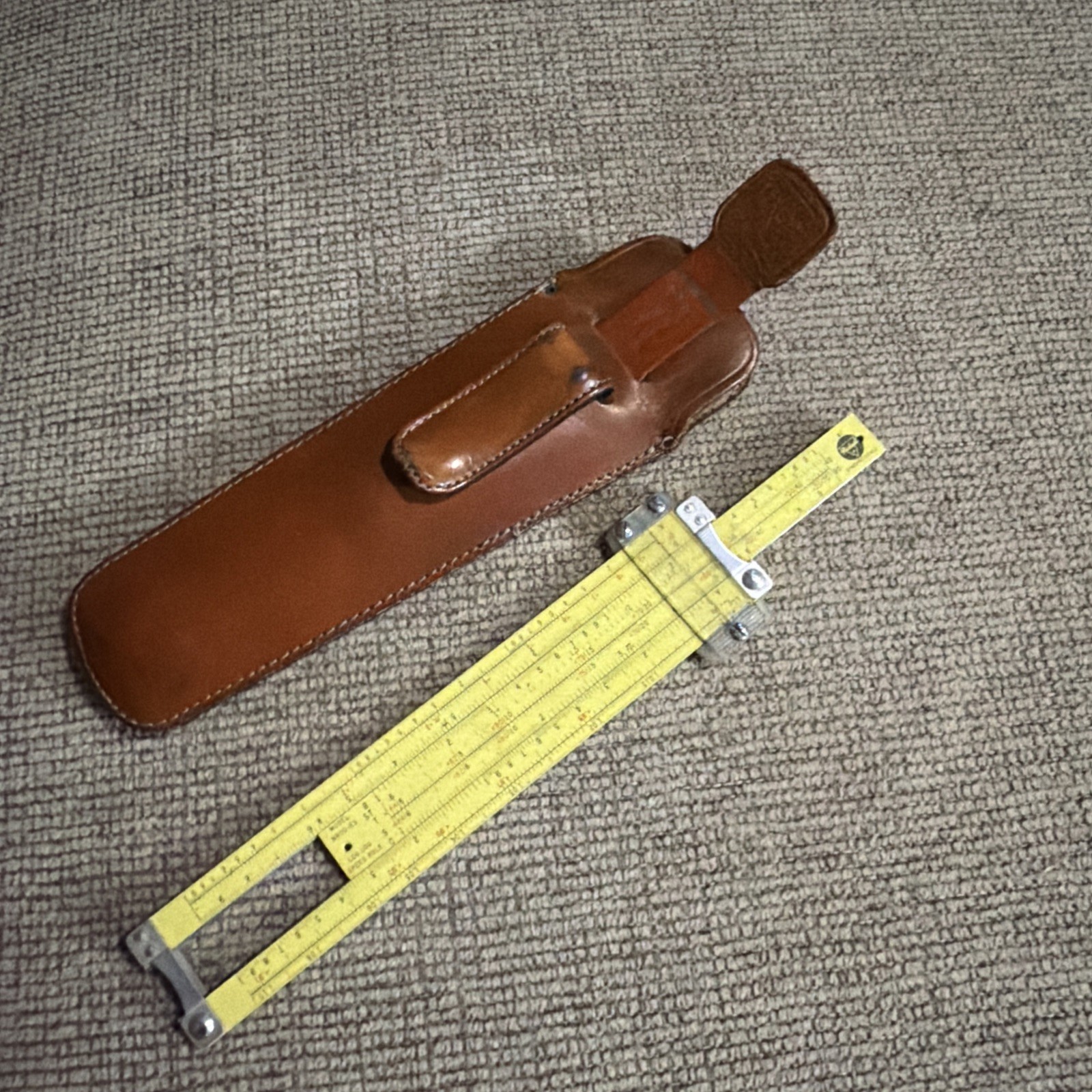 VINTAGE PICKETT & ECKEL N600 ES SLIDE RULE W/ LEATHER  CASE GOOD CONDITION