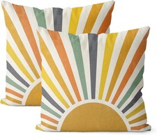 Elegant 22x22 Sunshine Stripes Pillow Covers - Perfect Summer Gift Set