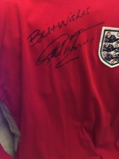 Sir Geoff Hurst England 50th Anniversary Red Longsleeve Signed Shirt