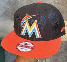 Miami Marlins New Era 9Fifty Snapback Hat Black Orange MLB Genuine Merchandise