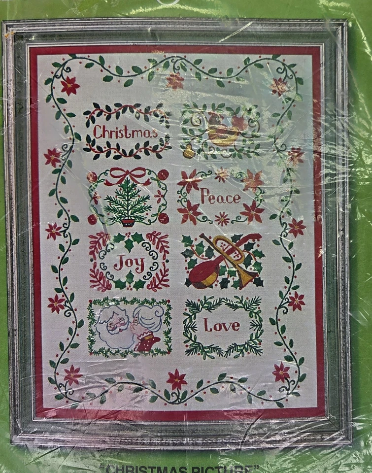 Antigo Bucilla Natal Agulha Novidades de Natal #3414 14"x18" Acabamento - Imagem 2 de 4