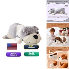 Rniuc Giant Bulldog Plush Gray 39in/100cm Stuffed Animal