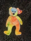 NEW Vintage Ty Beanie Baby GARCIA Tye-Dye Bear Jerry Grateful Dead RARE