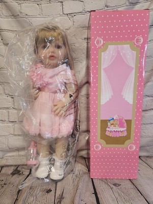 22in Lifelike Reborn Baby Doll Full Body Vinyl Pretty Toddler Girl Kids Toy Gift