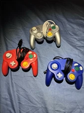 Nintendo GameCube Wired Controllers Lot Red Blue Silver for GameCube Wii Console