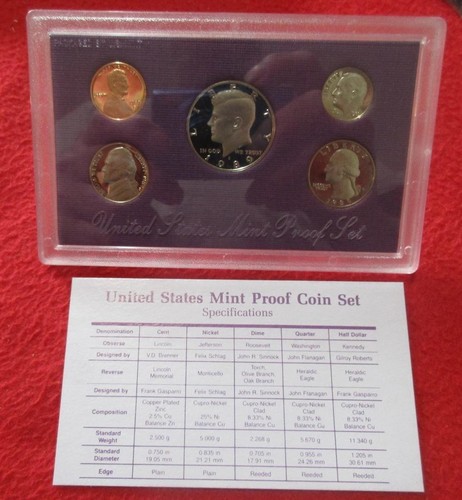 1989-S US Mint 5 Coin Proof Set. Ultra Cameos. OGP #MF-3085 - 第 2/3 張圖片