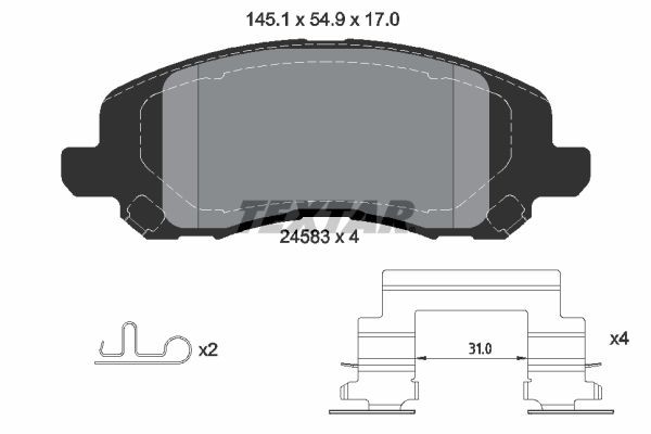 Textar Textar BremsbelÄGe Vorderachse Dodge Avenger Caliber + Jeep Compass Patri-image