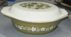 Vintage Pyrex (043) 1 1/2qt Avocado Daisy Oval Casserole With Lid
