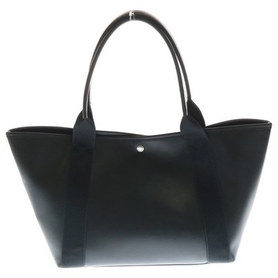 BALENCIAGA BIARRITZ Medium Tote Bag Handbag Front Logo Black