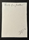 Original ACEO Abstract Ink Lineart Black and White Bird Miniature Art Card Lot — photo 2