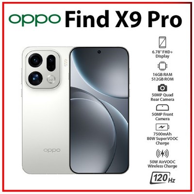 OPPO Find X9 Pro 5G WHITE 16GB+512GB Dual SIM Global Android Cell