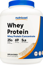 Nutricost Whey Protein Powder, Unflavored, 5 Pounds - from Whey Protein Concentr 16.00 per gallon