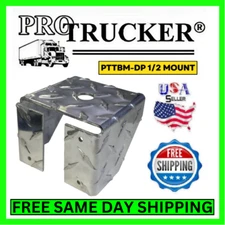 Pro Trucker PTTBM-DP 1/2" Hole Diamond Plate CB Radio Antenna Mount, Truck Box